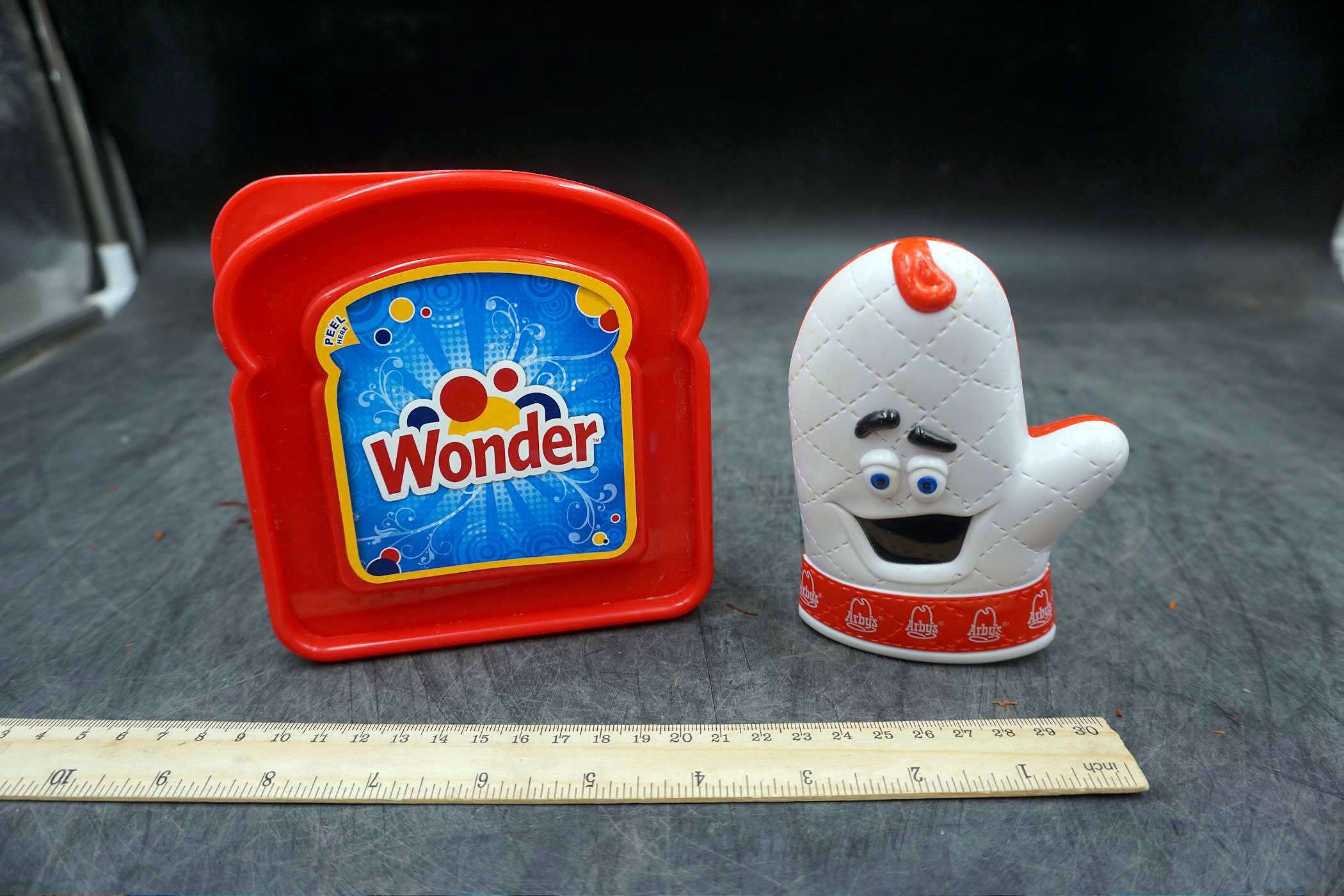 Wonder Bread Sandwich Container & Arbys Glove