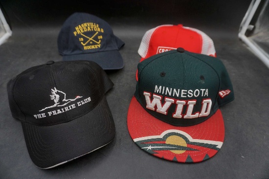 4 Hats - MN Wild, The Prairie Club, Nashville Predators & Craftsman
