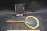 Hand Mirror w/ Necklace & Earring Set