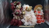3 - Stuffed Bear Dolls