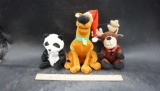 3 Stuffed Animals  - Scooby, Panda & Reindeer