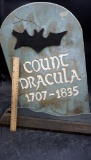 Count Dracula Headstone Halloween Decor Piece