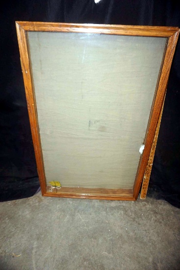 Wooden Framed Glass Front Lockable Display Case. Perfect for Military Memorabilia/Guns/Wedding Dress