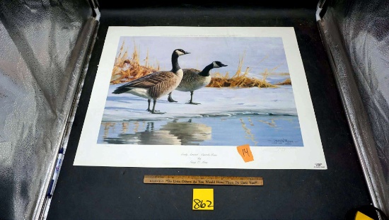 "Early Arrival - Canada Geese" by Gary W. Moss - 31/1500 Signed. Miller Genuine Draft Collab