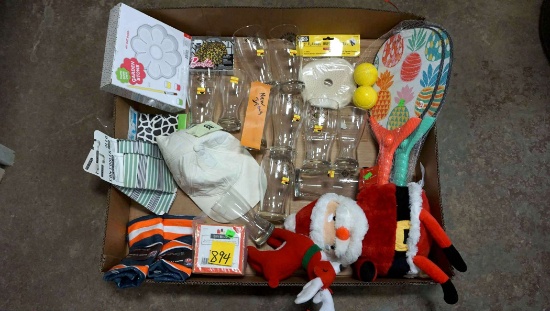 (new items) Can Coolers, Santas, Burp Clothes, Hat, Glasses, Paddles & Balls, Garden Stone