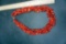Stainless Steel Red Coral Chips Knitted Necklace (18