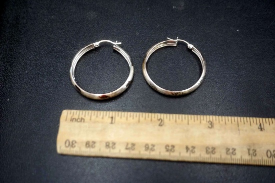 Sterling Silver Silver-Toned Hoop Earrings
