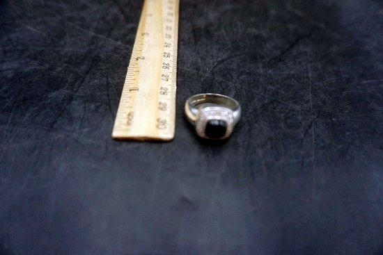Sterling Silver Black Stone Ring