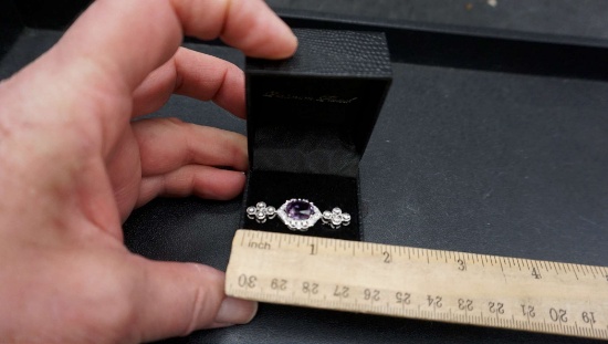 Purple Gemstone Brooch