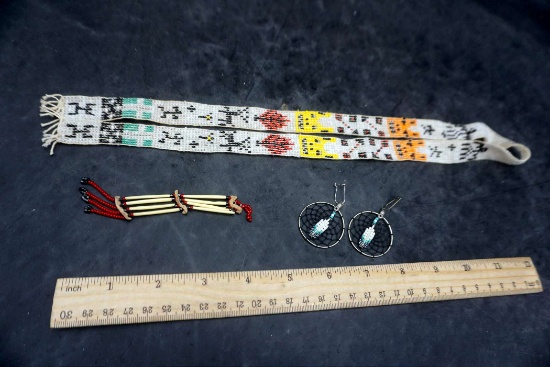 Beaded Neck Piece, Earrings & Pendant