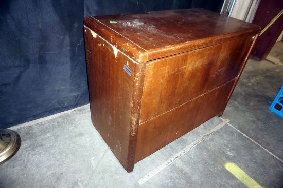 Wooden Credenza File Cabinet (Has Some Dings & Scuffs)