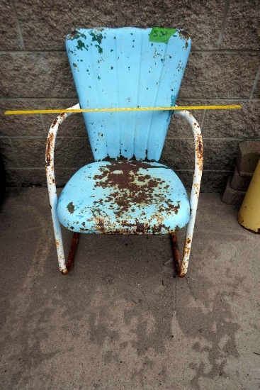 Blue Outdoor Metal Chair