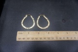 Sterling Silver Gold-Toned Hammered Hoop Earrings