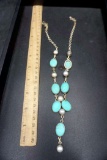 Sterling Silver Turquoise Stone Necklace