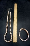 Real Pearls Bracelet & Necklace