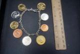 Jcm Sterling Silver Lire Coin Bracelet