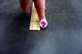 Sterling Silver Pink/Purple Stone Ring