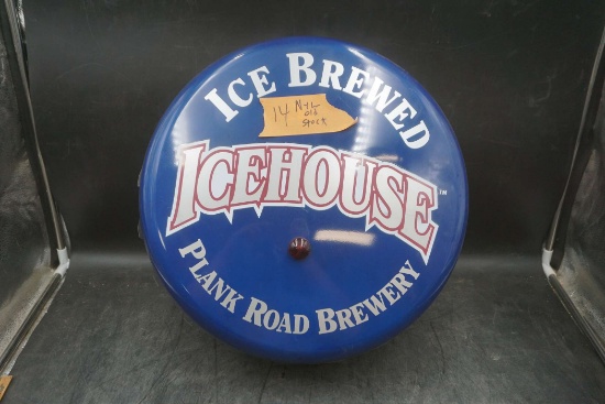 Ice Brewed Icehouse Plank Road Brewery Sign (New, Old Stock)