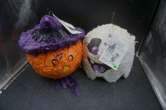 2 Halloween Pinatas - Pumpkin & Ghost