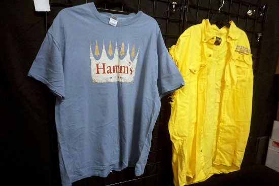 Hamm'S T Shirt (Size Xl) & Yellow Sturgis Cut Off (Size 5Xl)