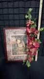 Framed Angel Girl & Faux Flowers