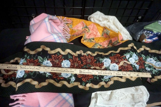 Blanket, Doily Cloth, Quilted Fabric Pieces