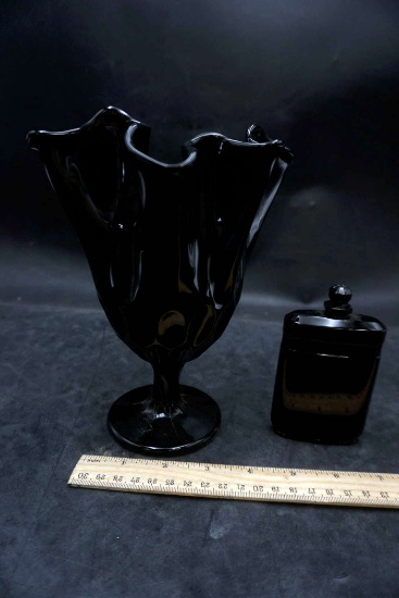 Black Ruffle Vase & Flask?