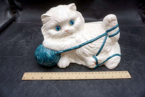 Cat Playing With Yarn Sculpture