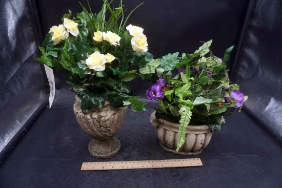 2 - Faux Potted Flowers