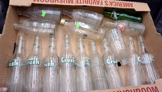 Glass Pop Bottles - Orange Crush, Pic A Pop, Dad'S, Sprite, A&W Root Beer
