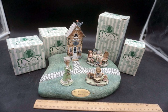 Ivy & Innocent Base & Figurines W/ Original Boxes