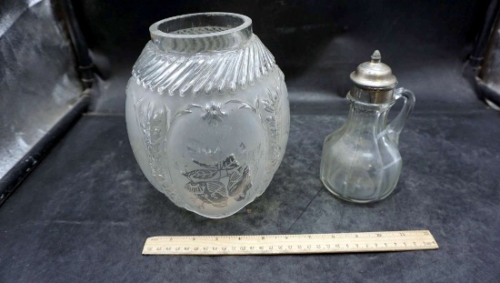 Glass Lamp Shade & Glass Dispenser