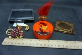 Plastic Case, Troll, Compact Mirror, Earrings, Brooch