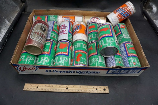 Assorted Cans - 7Up, Tecate, Billy