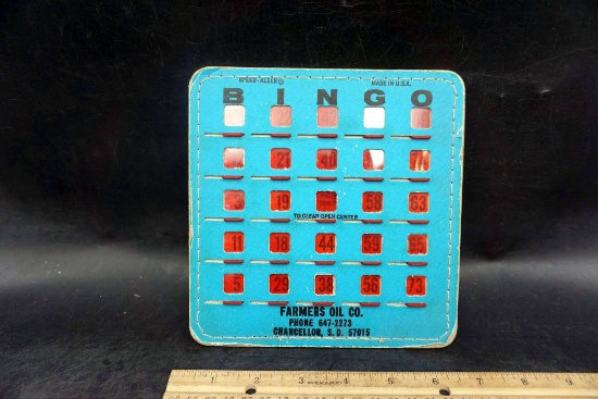Bingo Card From Farmers Oil Co. Chancellor, S.D.