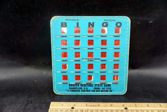 Bingo Card From Dakota Heritage State Bank Chancellor, S.D.
