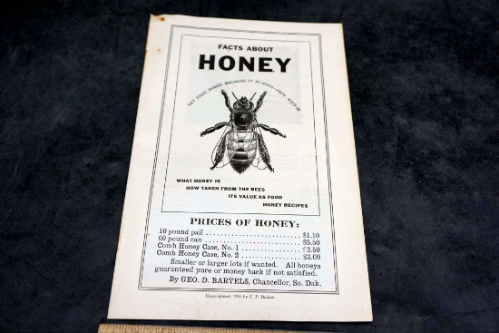 1916 "Facts About Honey" Geo D. Bartles Chancellor, S.D. Booklet