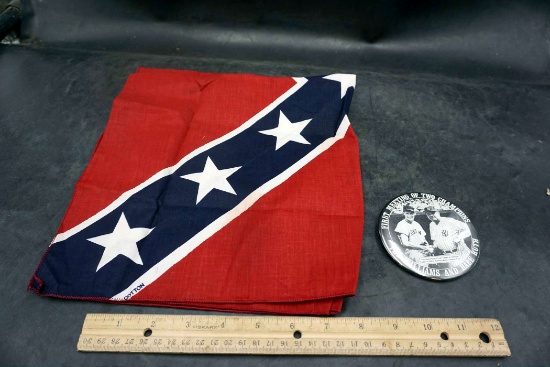 Ted Williams & Babe Ruth Button, Confederate Flag