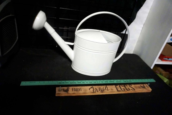 Watering Can And Wooden Fresh Eggs Sign