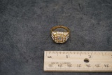 Gold-Tone Ring W/ White Stones