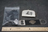 Harley-Davidson Bottle Opener, Picks & Crazy Horse Coin Purse