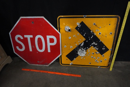 2 Street Signs - Stop & T