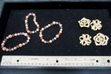 3 Bracelets & 2 Pairs Of Clip Earrings