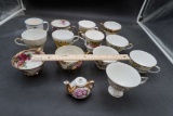 Assorted Teacups & Small Teapot