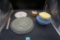 Glass Plates, Tupperware Containers, Ruffle Bowl, Plate