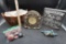 Basket, Clock, Blue Bird Figurines, Be Amazing Sign