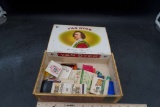 Van Dyck Cigar Box W/ Assorted Advertising Matchbooks