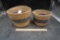 2 - Blue Strip Natural Baskets