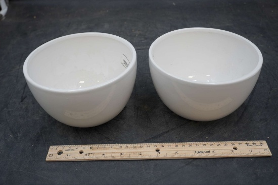 2 - White Bowl Planters 3.5"
