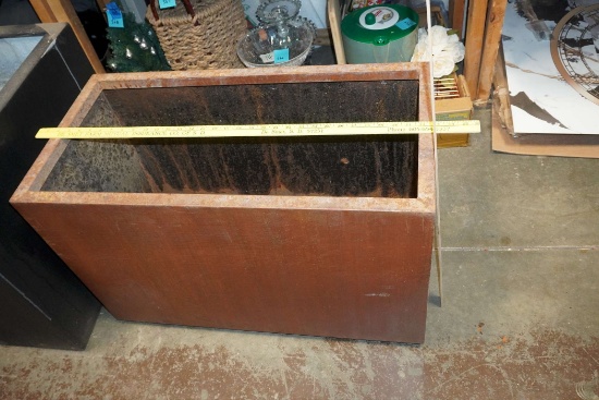 Rectangular Steel Planter (Yardsticks Used To Measure)